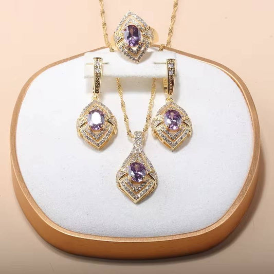 13-Color Dubai 18k Gold Plated Jewelry Sets  African Bridal 5-Piece