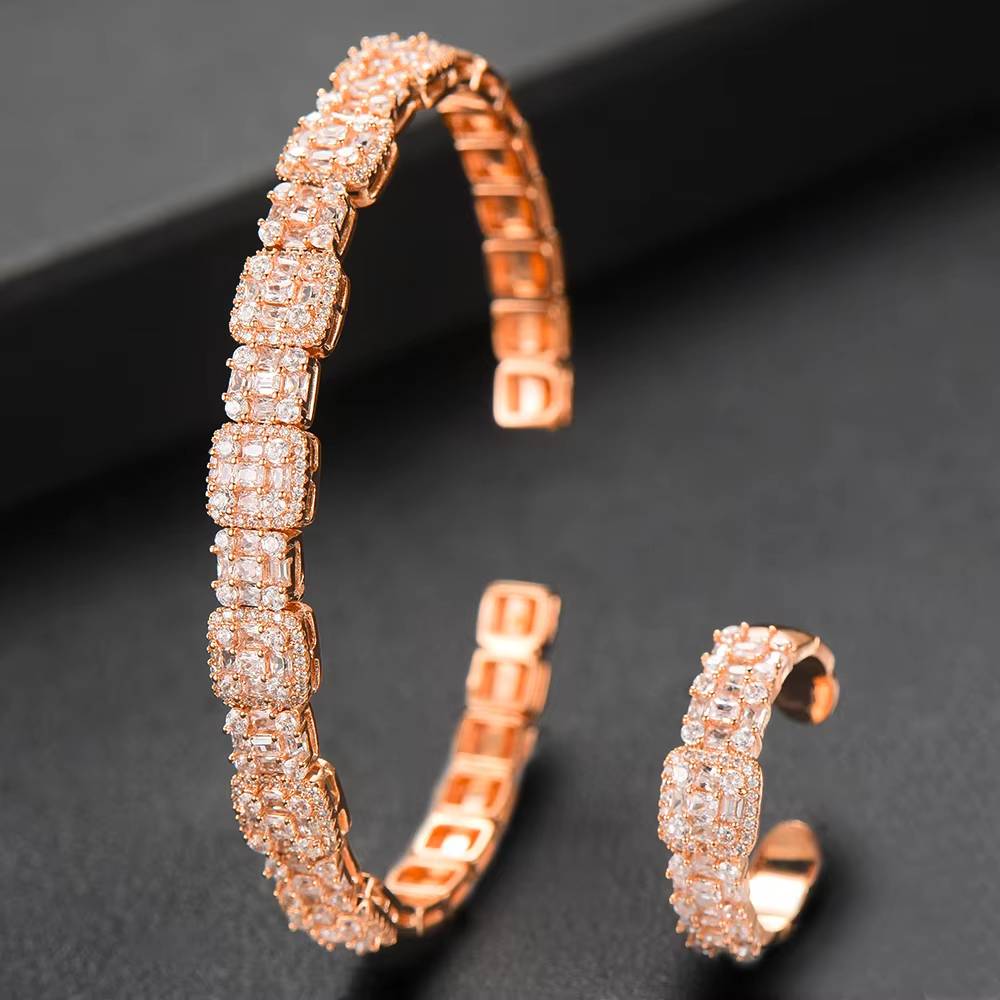 2PCS Stackable Bangle Ring Set AAA Cubic Zircon Dubai Bracelet (4)