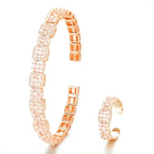 2PCS Stackable Bangle Ring Set AAA Cubic Zircon Dubai Bracelet (8)