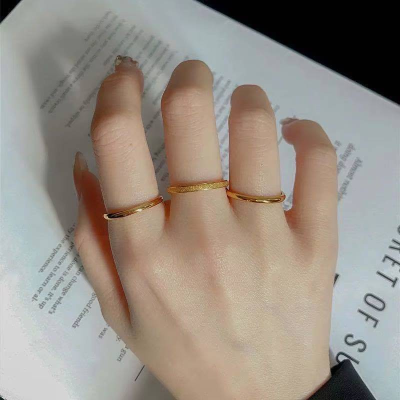 3Pcs Gold Plated Korean Stackable Rings Set - Simple, Elegant Jewelry Gift