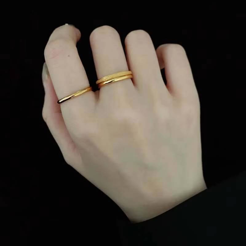 3Pcs Gold Plated Korean Stackable Rings Set - Simple, Elegant Jewelry Gift (4)