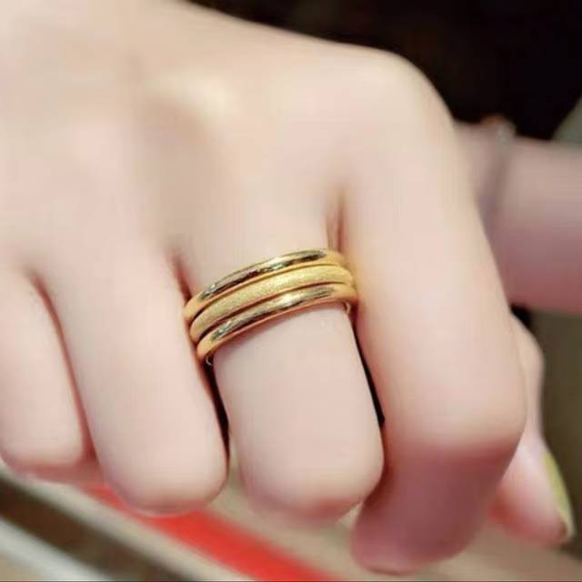 3Pcs Gold Plated Korean Stackable Rings Set - Simple, Elegant Jewelry Gift (5)