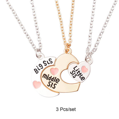 3 Pcsset Big Sis Middle Sis Little Sis Pendant Necklace (7)