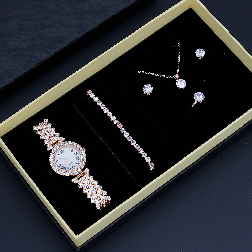 5-Piece Jewelry Set  Include Fashion Quartz Wristwatch (2)