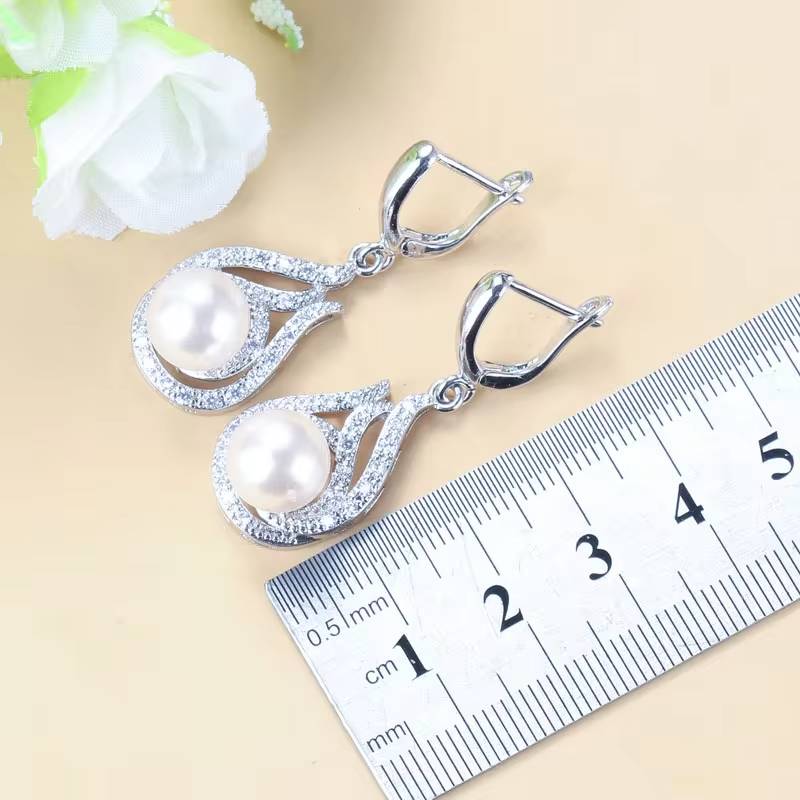 925 Silver Wedding Costume Earrings Ring Necklace for Women (3)