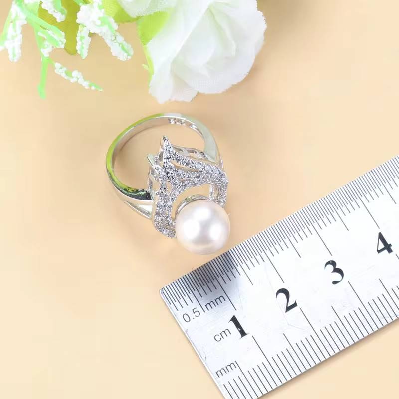 925 Silver Wedding Costume Earrings Ring Necklace for Women (5)