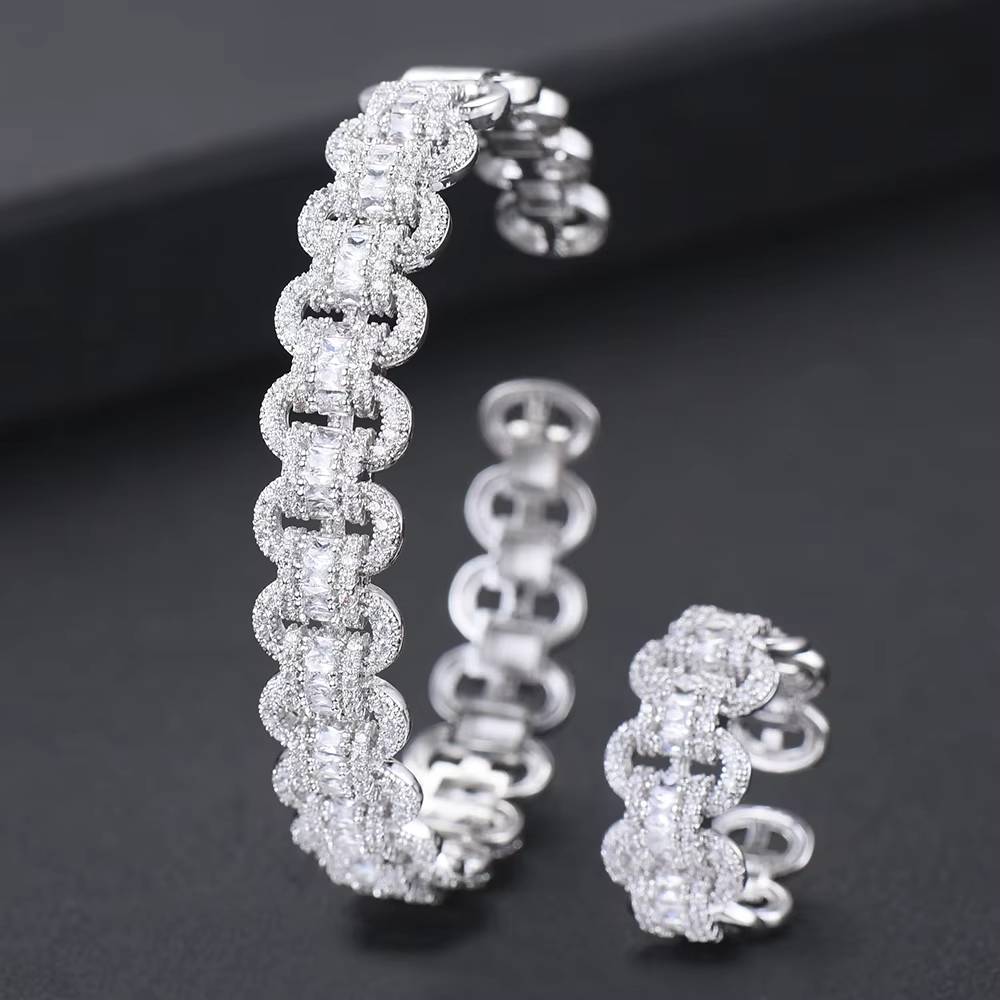 AAA Cubic Zircon Crystal CZ Dubai Bridal Bracelet (6)