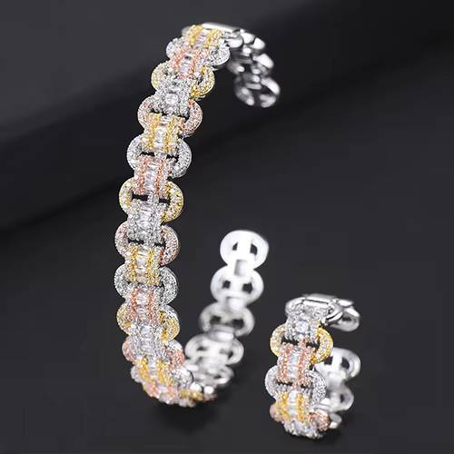 AAA Cubic Zircon Crystal CZ Dubai Bridal Bracelet (8)