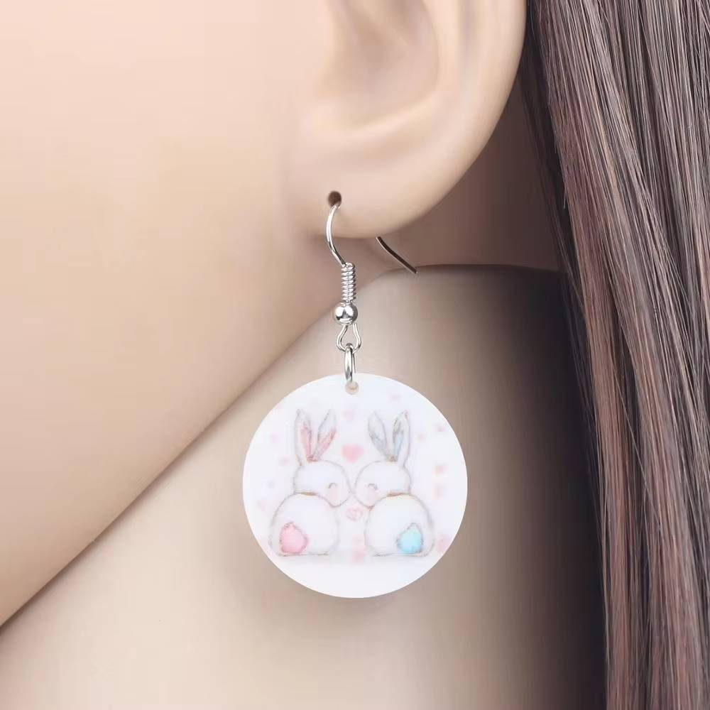 Acrylic Easter Hare Rabbit Bunny Jewelry Set (2)