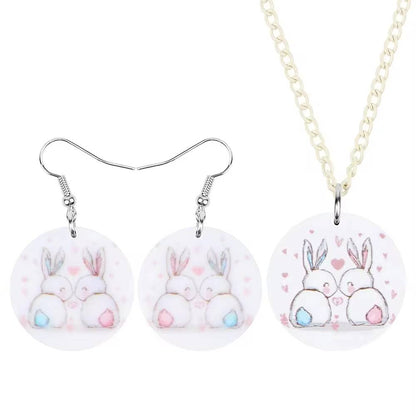 Acrylic Easter Hare Rabbit Bunny Jewelry Set (7)