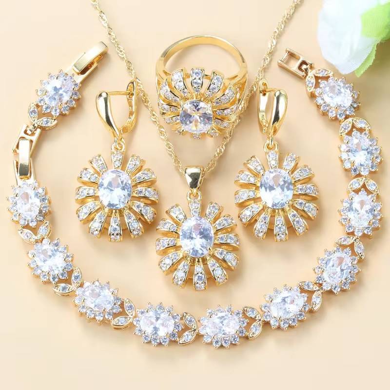 Africa Bridal Costume 18K Gold Plated Jewelry Set (10)