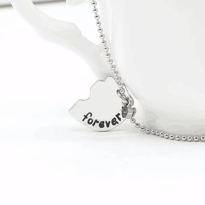 Best Friend Heart Pendant Necklace Set  BFF Friendship Jewelry (2)