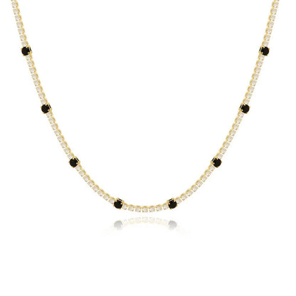 Black Crystal Tennis Necklace for Women (3)