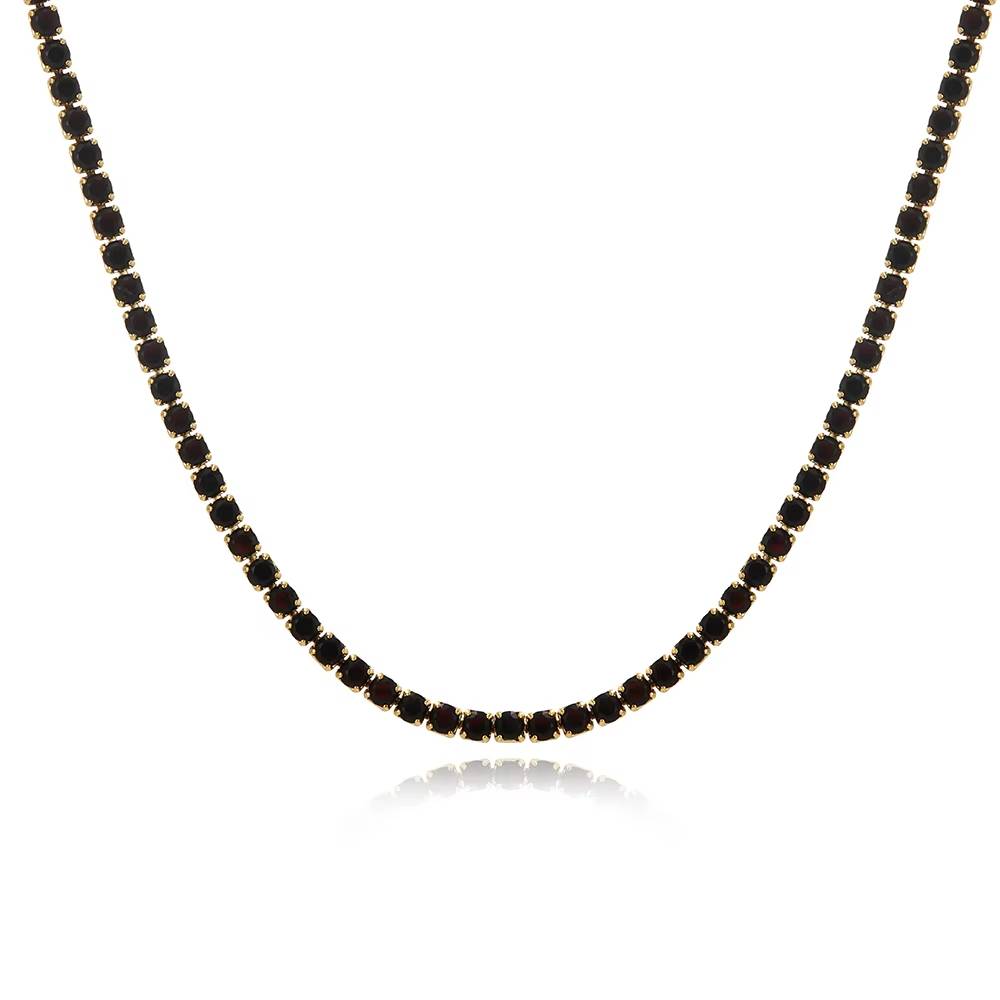 Black Crystal Tennis Necklace for Women (5)