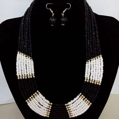 Bohemian Ethnic Jewelry Set Multi-Layer Statement Necklace & Earrings (15)