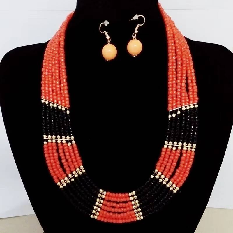 Bohemian Ethnic Jewelry Set Multi-Layer Statement Necklace & Earrings (16)