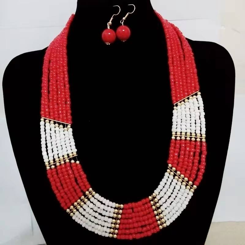 Bohemian Ethnic Jewelry Set Multi-Layer Statement Necklace & Earrings (5)