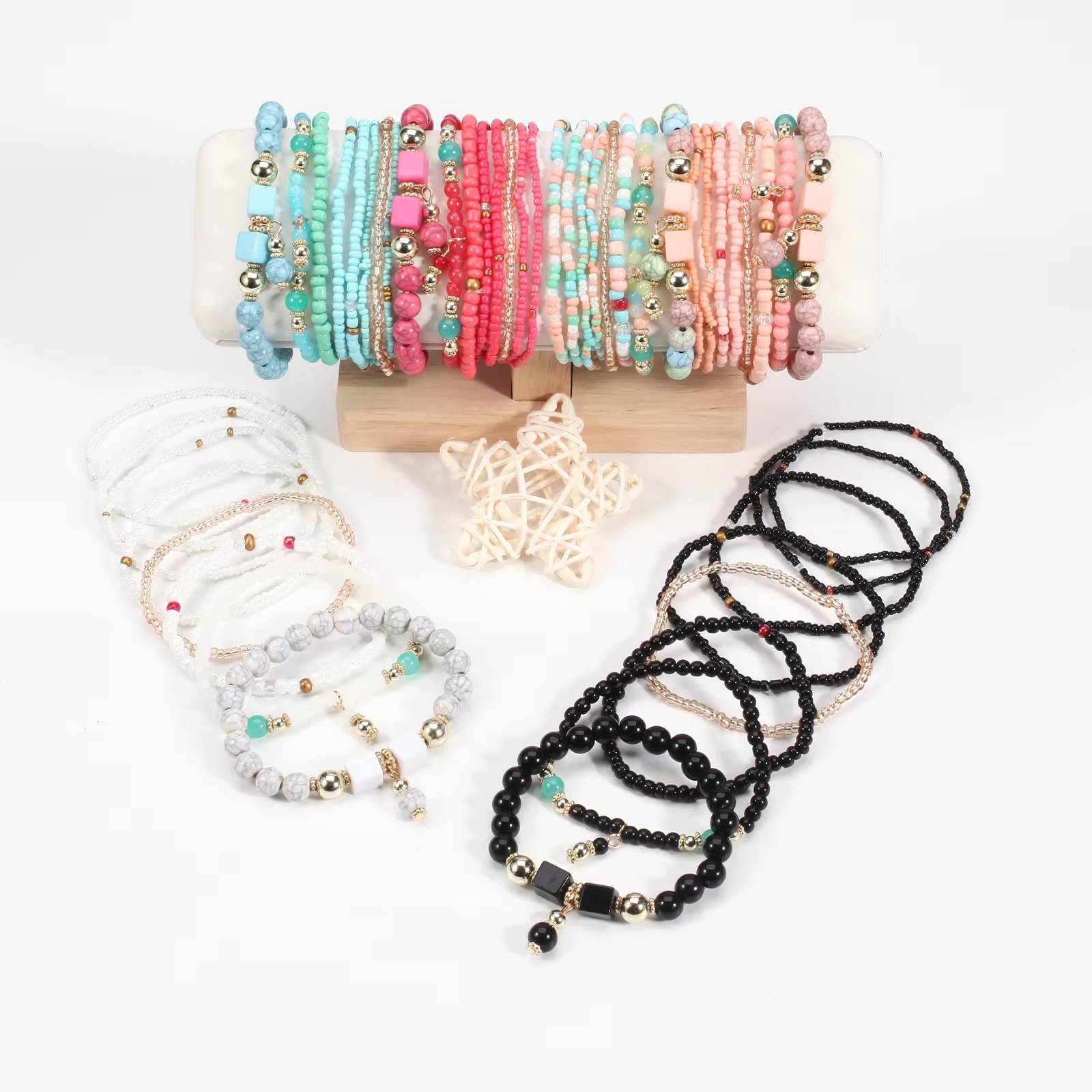 Bohemian Stackable Bead Bracelets for Women (3)