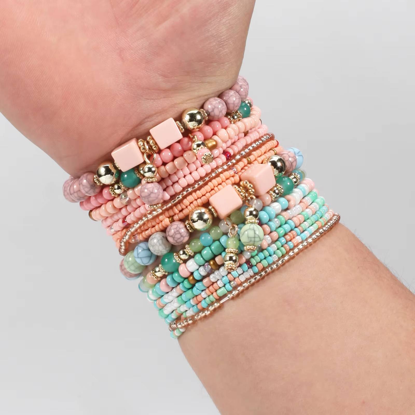 Bohemian Stackable Bead Bracelets for Women (5)