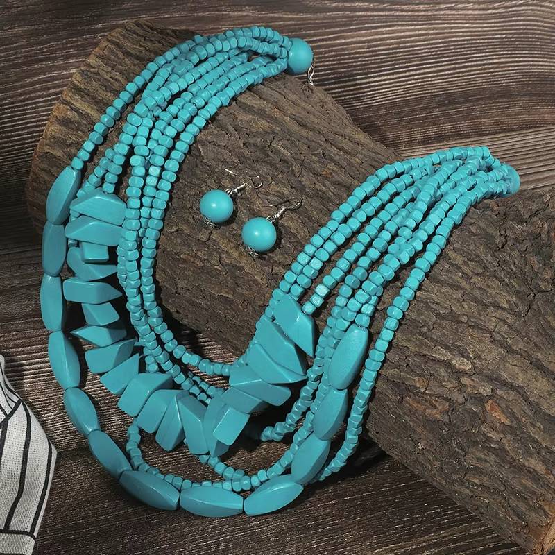 Boho Bib Beads African Jewelry (2)