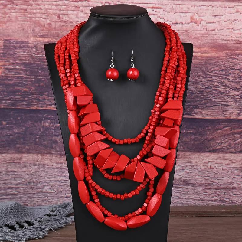 Boho Bib Beads African Jewelry (6)