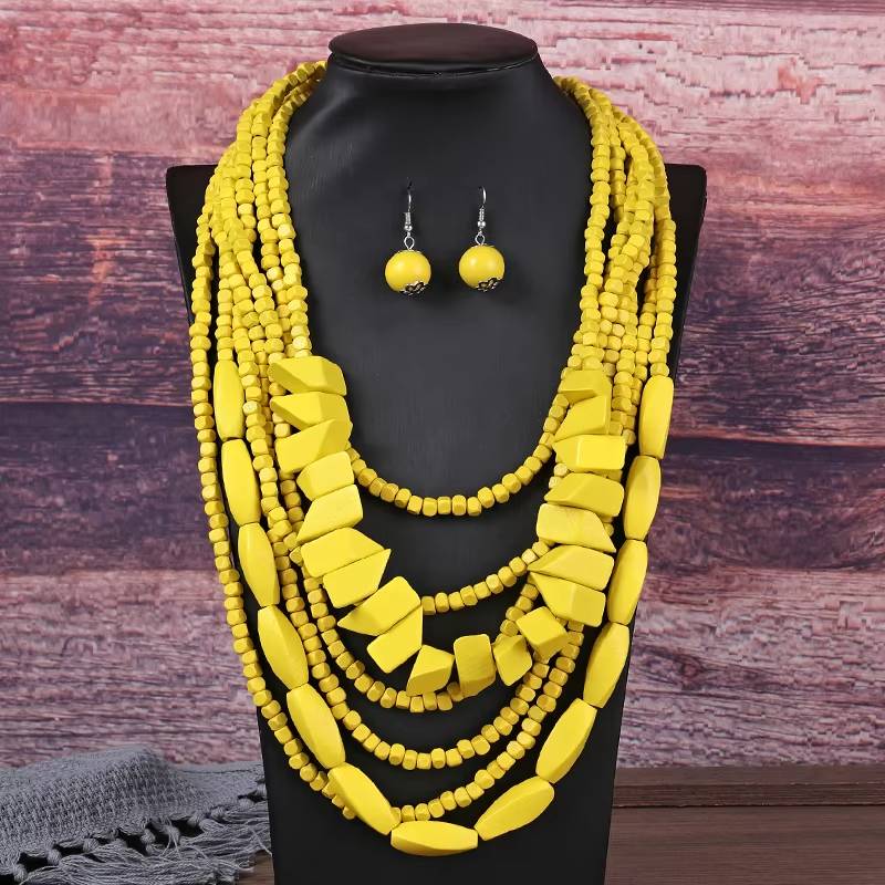 Boho Bib Beads African Jewelry (7)