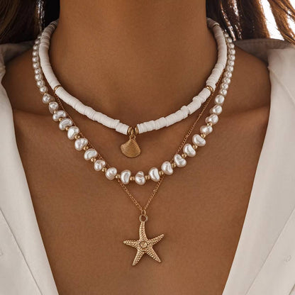 Boho Scallop Starfish Pendant Necklace Set (5)