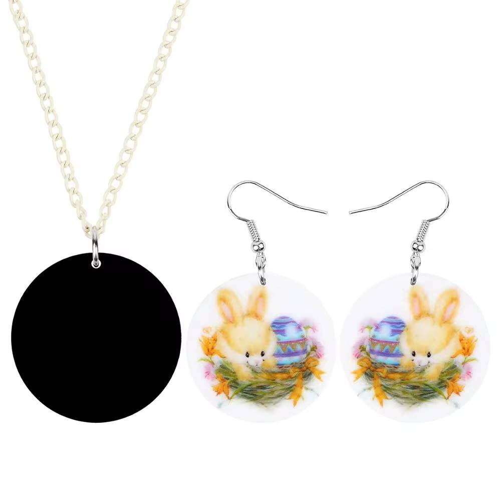 Bonsny Acrylic Easter Eggs Hare Rabbit Bunny Jewelry Sets (4)