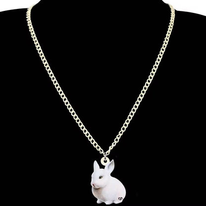 Bonsny Acrylic Easter White Hare Rabbit Bunny Jewelry Sets (3)