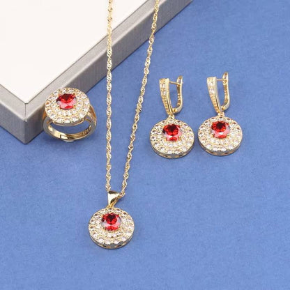 Brazil 18K Gold Plated Zircon Bridal Jewelry Set (3)