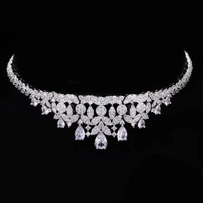 Bride Zirconia 4-Piece Party Jewelry Set Dubai Nigeria Crystal Wedding (3)