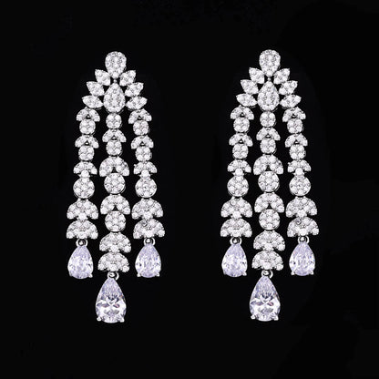 Bride Zirconia 4-Piece Party Jewelry Set Dubai Nigeria Crystal Wedding (4)