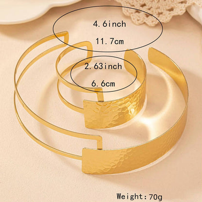 Chic Gold-plated Metal Geometric Jewelry Set for Women (4)