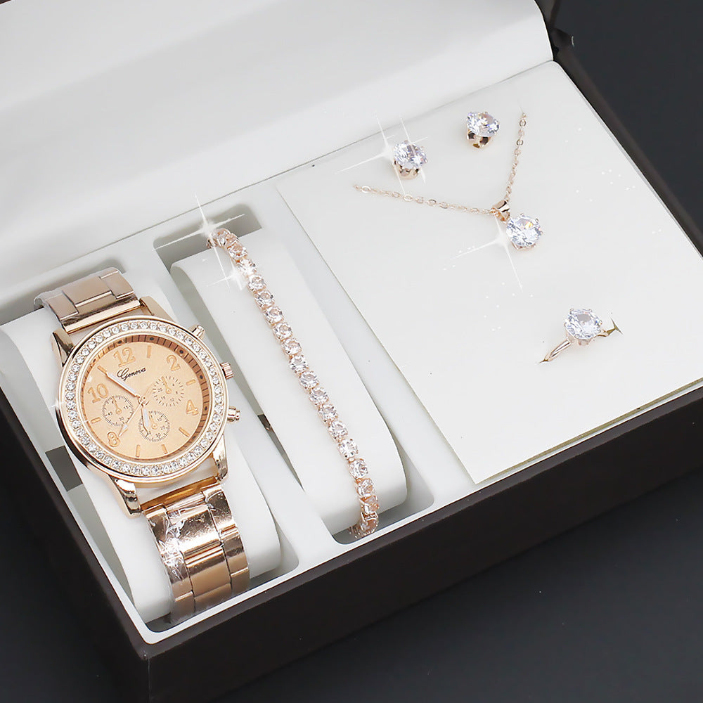 Chic Women's Wristwatch Set  5-Piece Gift (3)