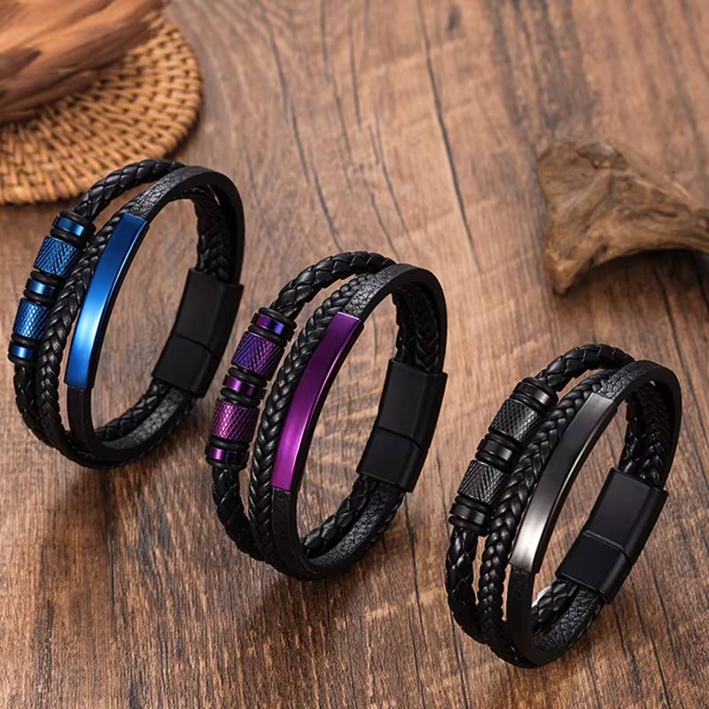 Classic Men's Leather Bracelet - Fashion Jewelry for MenWomen