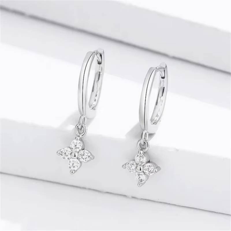 Crystal Heart Small Hoop Earring Dangle Tragus Piercing Moon (27)