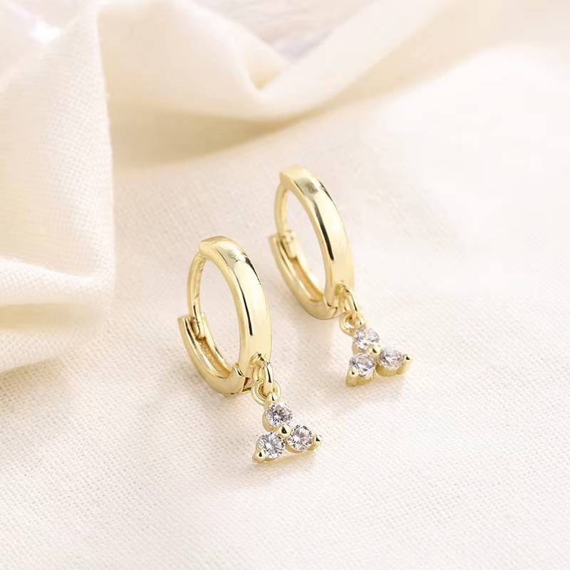 Crystal Heart Small Hoop Earring Dangle Tragus Piercing Moon (29)