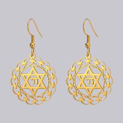 Dawapara Hebrew Chai Life Star of David Earrings (12)