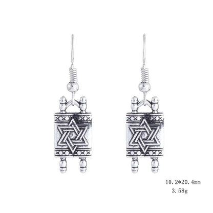 Dawapara Star of David Crystal Drop Earrings  Jewish Religious Jewelry (2)