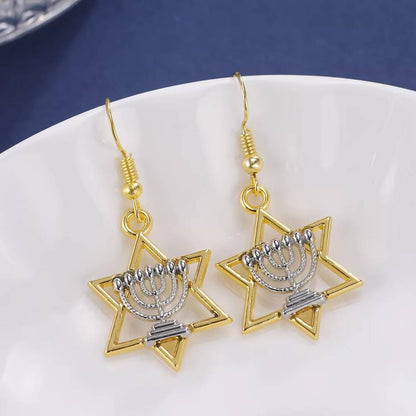 Dawapara Star of David Crystal Drop Earrings  Jewish Religious Jewelry (5)