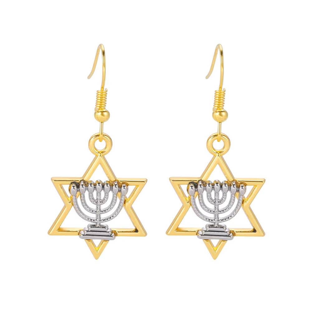 Dawapara Star of David Crystal Drop Earrings  Jewish Religious Jewelry (6)