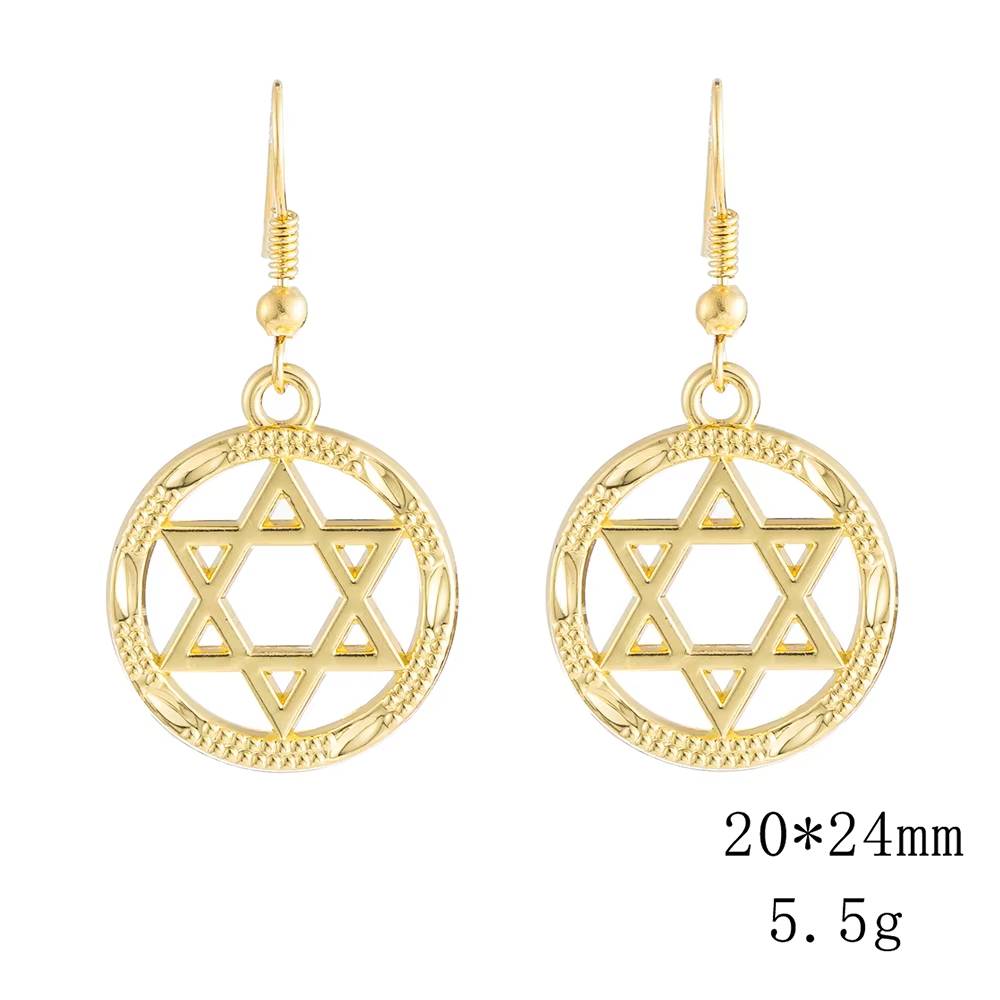 Dawapara Star of David Crystal Drop Earrings  Jewish Religious Jewelry (8)