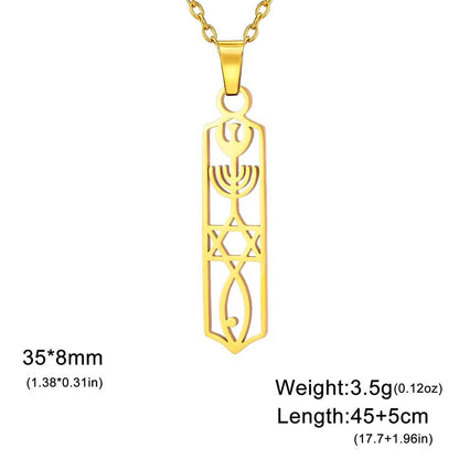 Dawapara Star of David Menorah Necklace (17)