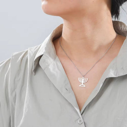 Dawapara Star of David Menorah Necklace (2)