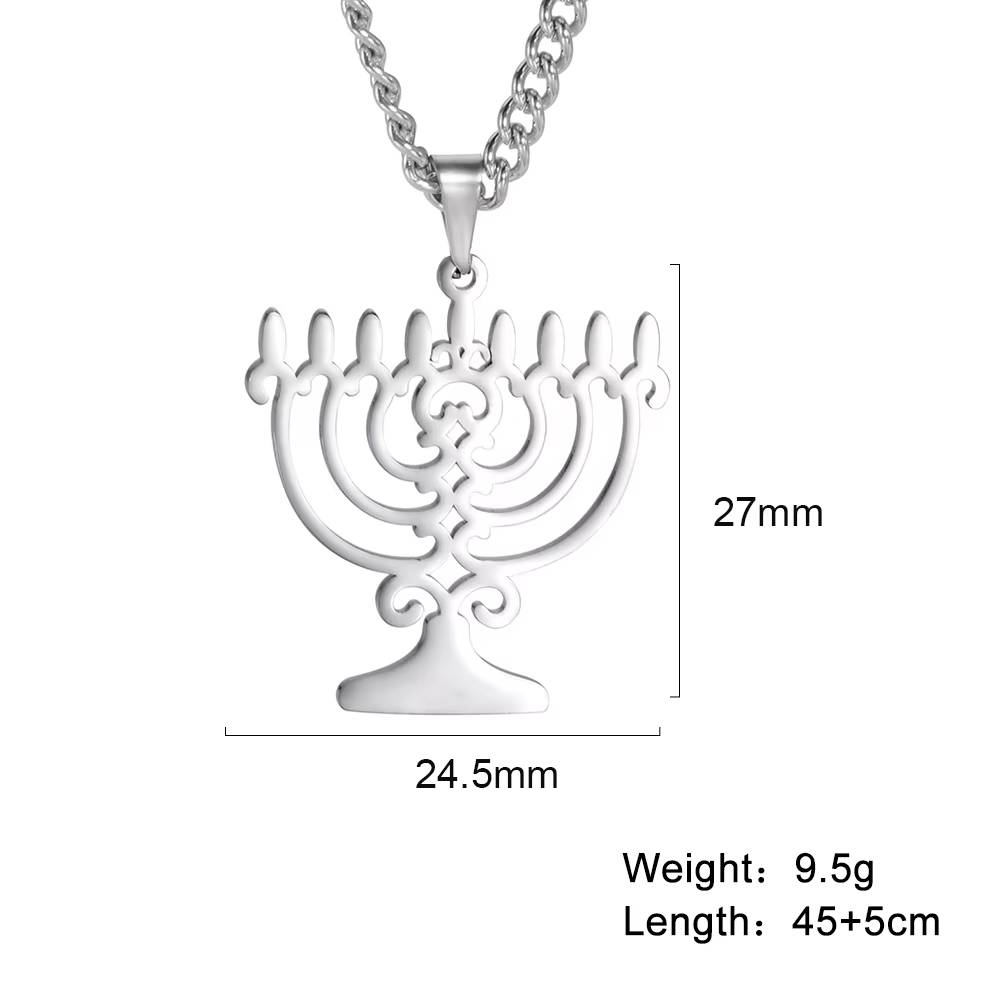 Dawapara Star of David Menorah Necklace (9)