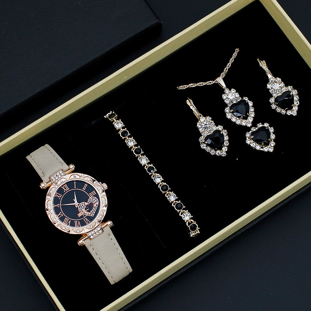 Dazzling Diamond Women's Watch Set with Jewelry Box