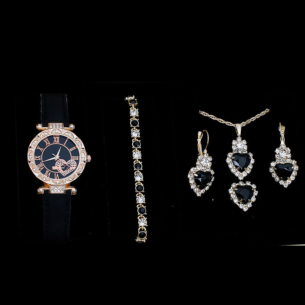 Dazzling Diamond Women's Watch Set with Jewelry Box (8)