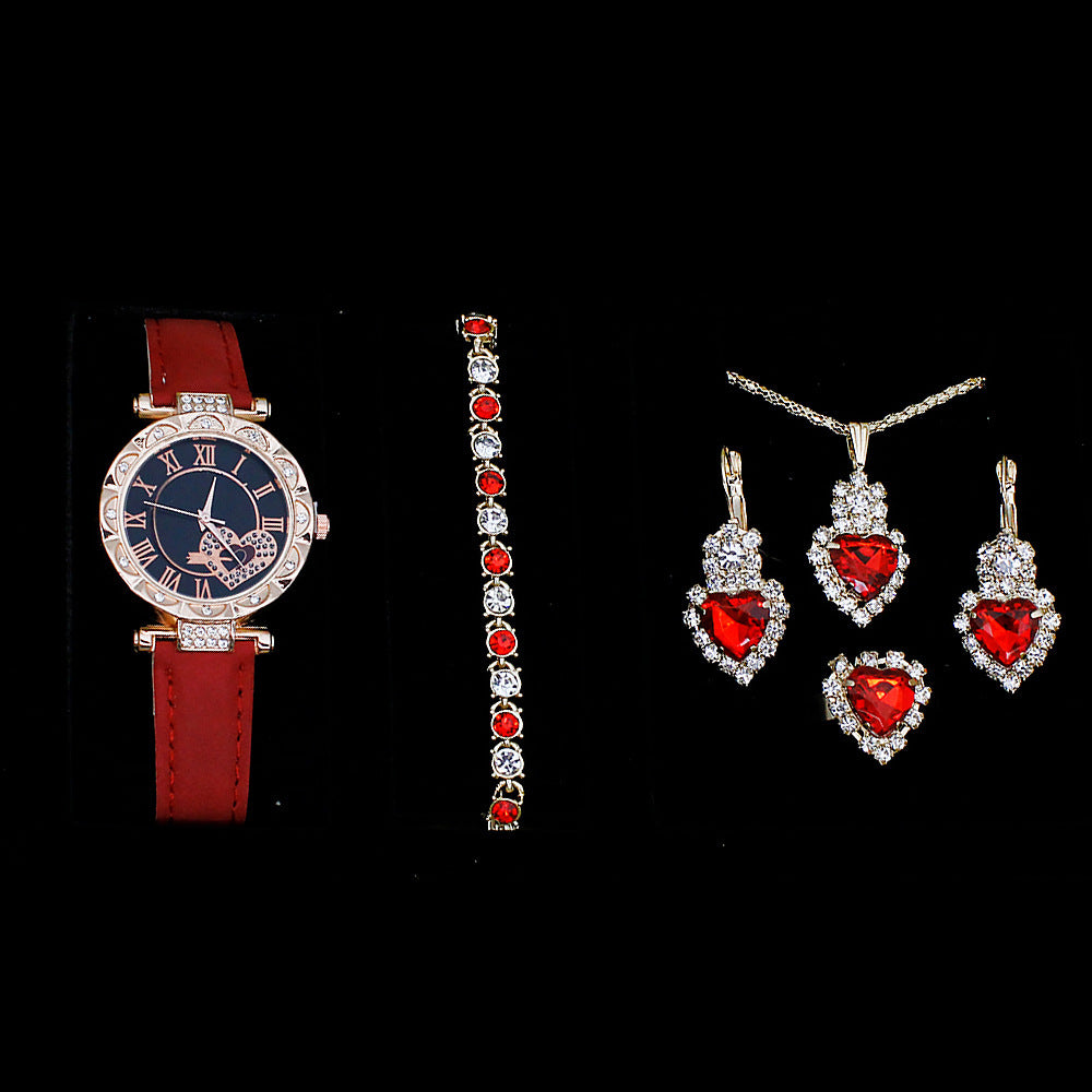 Dazzling Diamond Women's Watch Set with Jewelry Box (9)