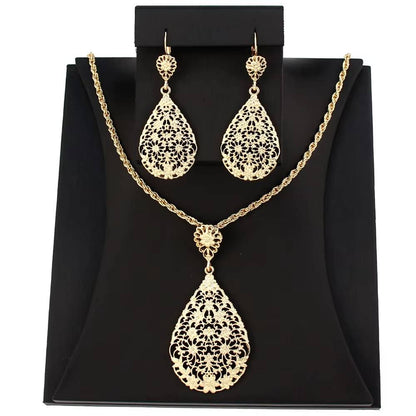 Drop Earring Necklace Gold Silver Traditional Indian Women's Jewelry (6)