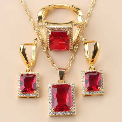 Dubai 18K Gold Plated Rectangle Jewelry Sets for Women (11)